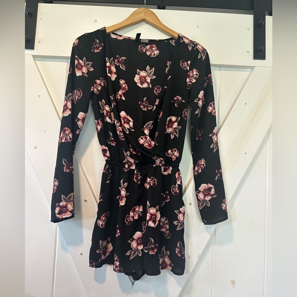 Divided H&M floral romper wrap style long sleeve